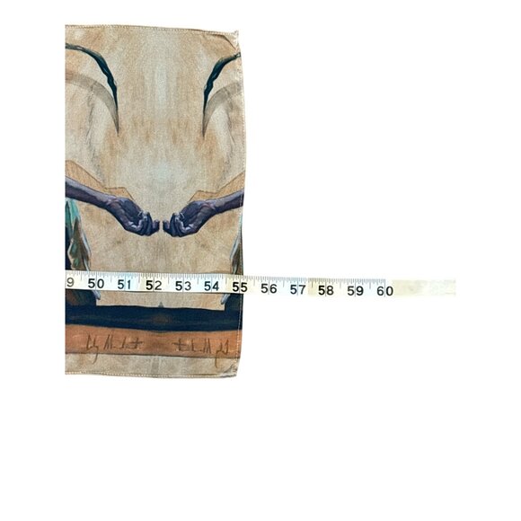 Carly Marchment Artistic Scarf With Abstract Human Figure & Floral Design - Picture 5 of 5